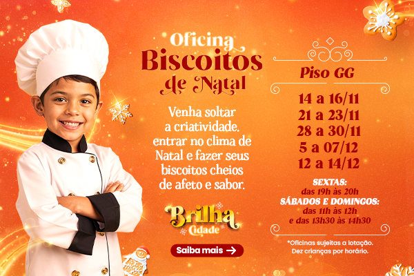 Oficina de Biscoitos de Natal chega ao Shopping Cidade!
