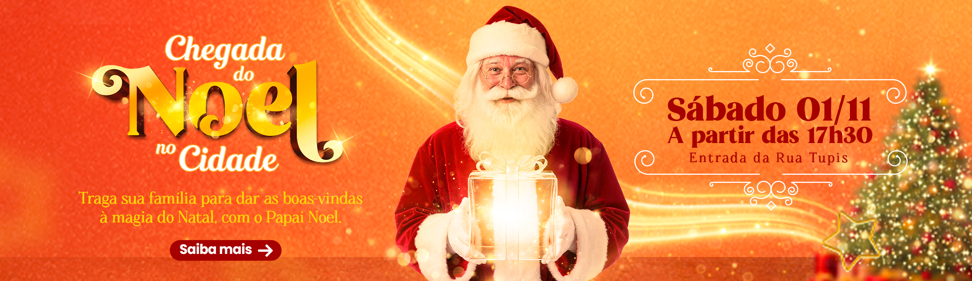 A Magia do Natal chega ao Shopping Cidade com a tradicional Chegada do Papai Noel