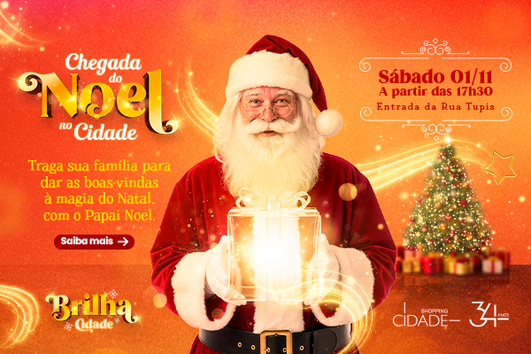 A Magia do Natal chega ao Shopping Cidade com a tradicional Chegada do Papai Noel