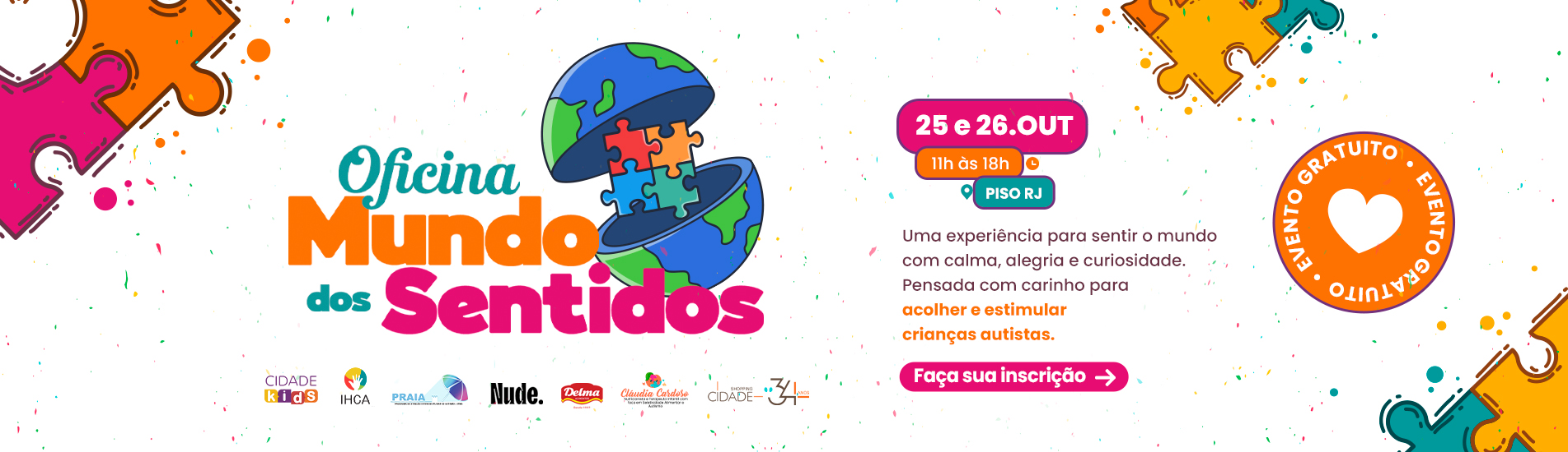 Oficina Mundo dos Sentidos: uma experiência inclusiva para crianças no Shopping Cidade