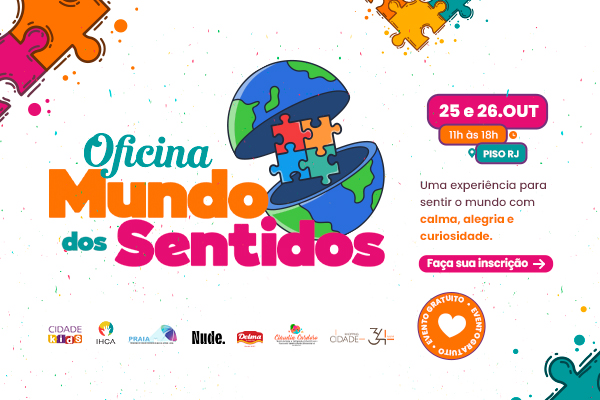 Oficina Mundo dos Sentidos: uma experiência inclusiva para crianças no Shopping Cidade