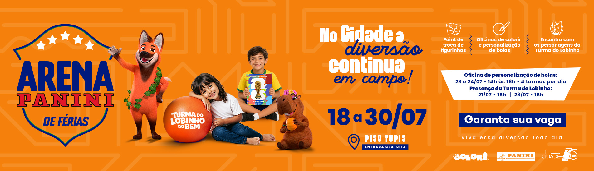 Arena Panini de Férias: a diversão continua em campo no Shopping Cidade