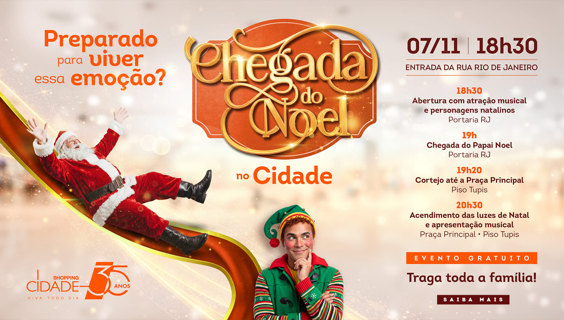 Chegada do Noel no Cidade: prepare-se para viver essa emoção! 🎄✨