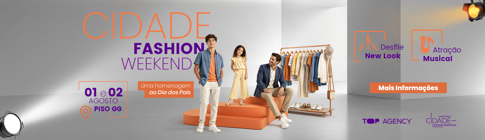 Cidade Fashion Weekend traz moda, música e homenagem ao Dia dos Pais no Shopping Cidade