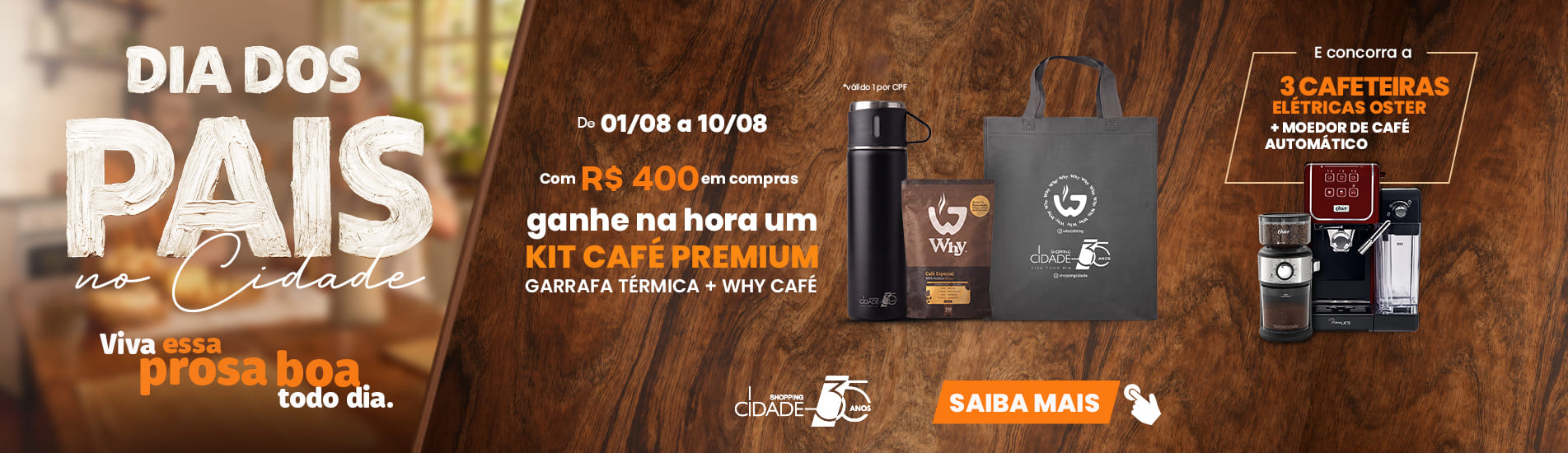 Dia dos Pais no Shopping Cidade: viva essa prosa boa todo dia