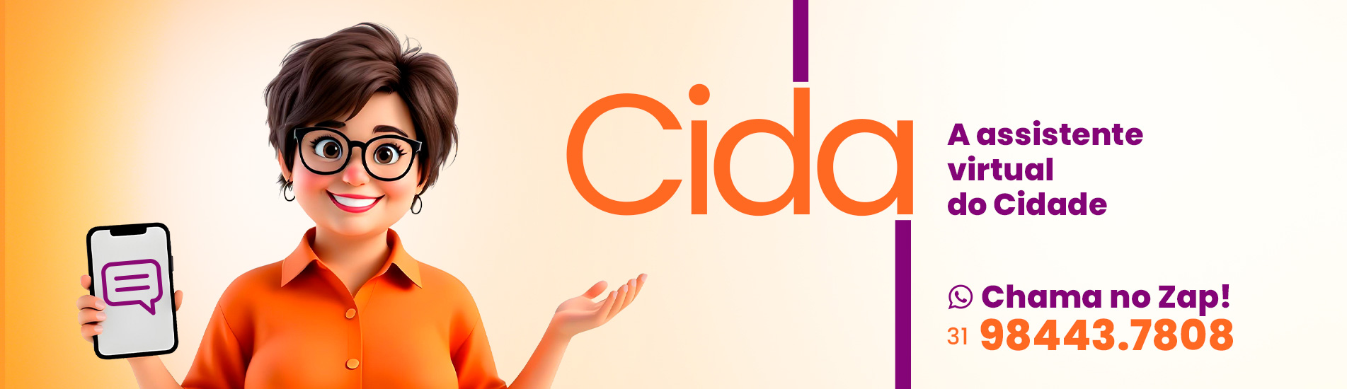 Novidade no Shopping Cidade! Conheça a Cida, nossa atendente virtual com Inteligência Artificial!