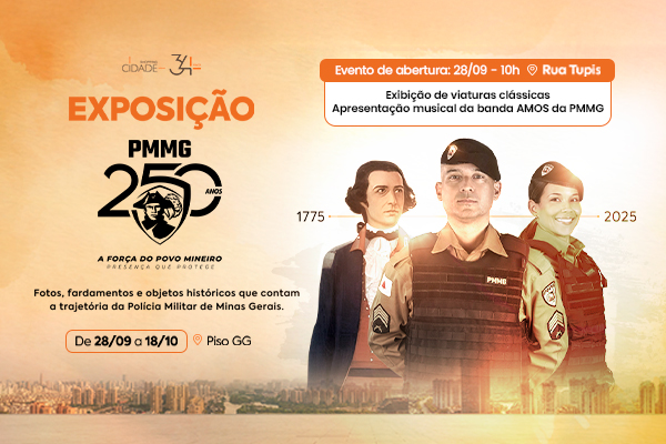 Exposição celebra os 250 anos da Polícia Militar de Minas Gerais no Shopping Cidade