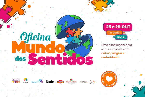 Oficina Mundo dos Sentidos: uma experiência inclusiva para crianças no Shopping Cidade