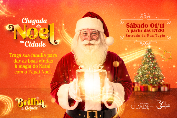 A Magia do Natal chega ao Shopping Cidade com a tradicional Chegada do Papai Noel