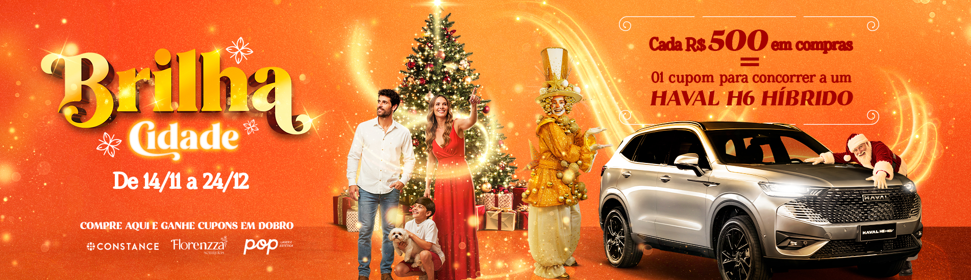 O Shopping Cidade vai fazer seu Natal brilhar — e pode te dar um HAVAL H6 Híbrido novinho!