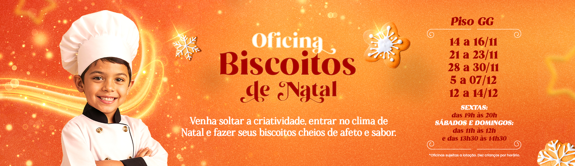 Oficina de Biscoitos de Natal chega ao Shopping Cidade!
