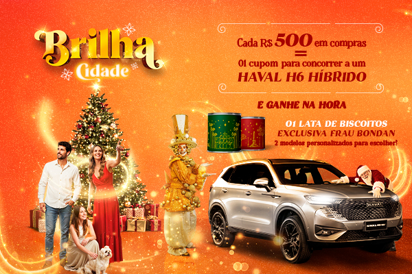 Brilha Cidade: Compre seus presentes de Natal e ganhe brindes exclusivos + cupons para concorrer a um carro!