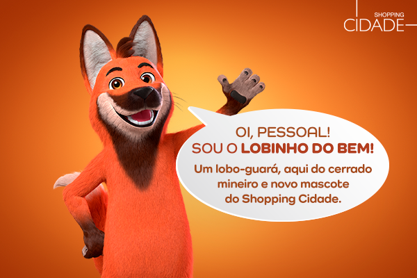 Lobinho do Bem: o novo mascote do Shopping Cidade